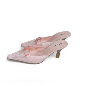 Go Max Blush Pink Y2K mules with kitten heels in size 8. can fit a size 7/7.5
